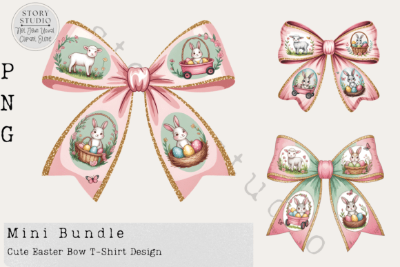 Adorable Easter Bow T-Shirt Design: A Festive Graphic Asset