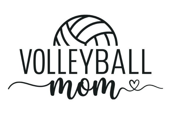 Celebrate Team Spirit: The Volleyball Mom Heart Line Design