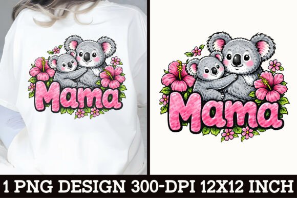 Cute Koala Mama T-Shirt Design: A Versatile Asset for Modern Creators