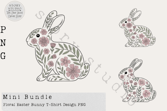 Floral Easter Bunny T-Shirt Design: A Spring Creative Asset