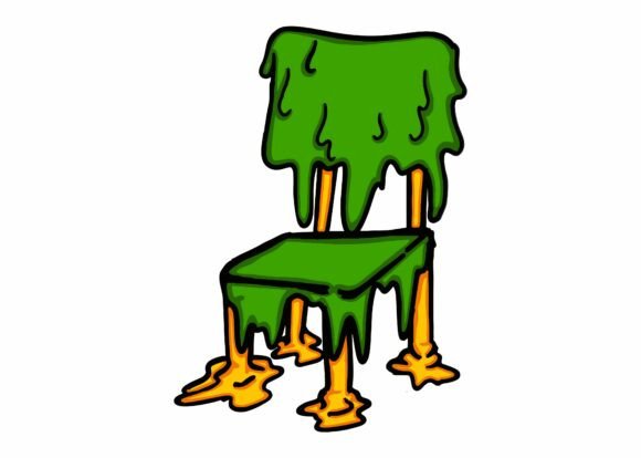 Melting Green Chair Art Design: A Creative Asset for Modern Visuals
