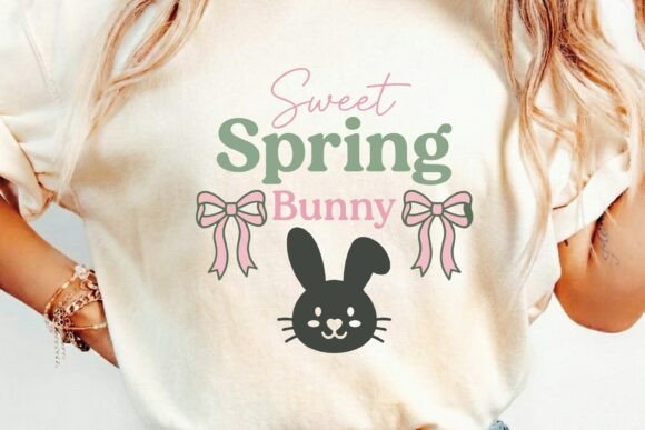 Sweet Spring Bunny T-Shirt Design PNG