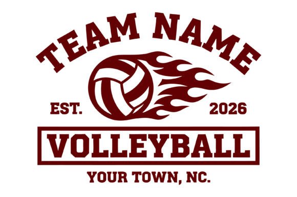 Team Name Volleyball Flame Design: A Dynamic Visual Asset